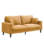MAYEERTY Wooden Frame 3 Seat Sofa Modern Comfortable Upholstered for Living Room Bedroom Orange