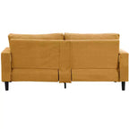 MAYEERTY Wooden Frame 3 Seat Sofa Modern Comfortable Upholstered for Living Room Bedroom Orange