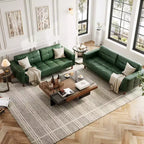 COZONY 83.1 Canapé 3 places en similicuir, causeuse rembourrée surdimensionnée avec coussins de dossier, canapé moderne du milieu du siècle pour salon, bureau