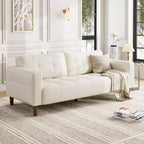 COZONY 83.1 Canapé 3 places en similicuir, causeuse rembourrée surdimensionnée avec coussins de dossier, canapé moderne du milieu du siècle pour salon, bureau