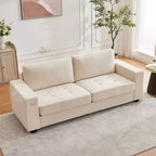 COZONY 90 Canapé nuage surdimensionné, Chenille Mid-Century, Assise profonde, Canapé sans assemblage avec ports USB, Poches latérales