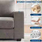 COZONY 90 Canapé nuage surdimensionné, Chenille Mid-Century, Assise profonde, Canapé sans assemblage avec ports USB, Poches latérales