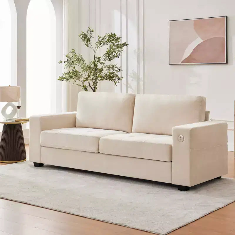 COZONY 90 Oversized Cloud Couch, Mid-Century Chenille, Deep Seat, No-Assembly Sofa w/ USB Ports, Side Pockets