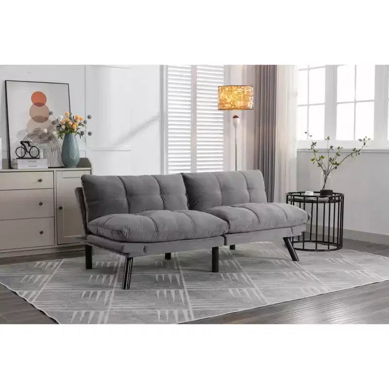 MAYEERTY Convertible Folding Modern Sofa Bed Comfortable for Living Room Bedroom Small Space Gray