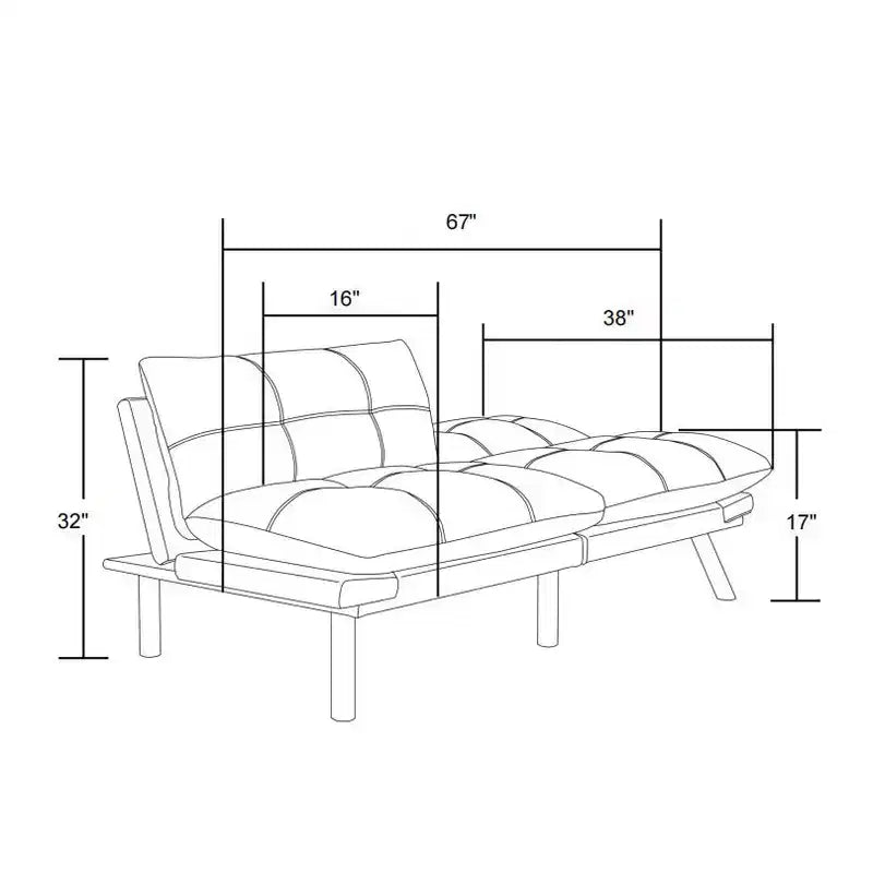 MAYEERTY Convertible Folding Modern Sofa Bed Comfortable for Living Room Bedroom Small Space Gray