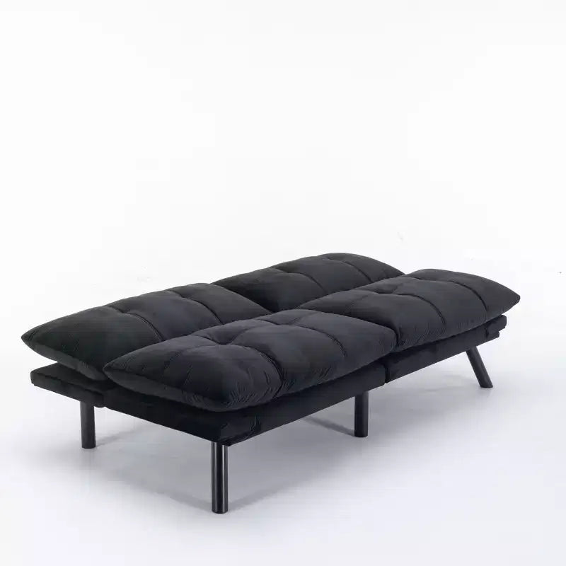 MAYEERTY Convertible Folding Modern Sofa Bed Comfortable for Living Room Bedroom Small Space Black