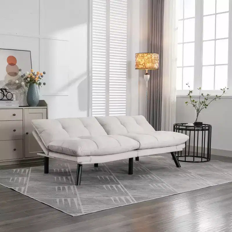 MAYEERTY Canapé-lit pliant convertible moderne confortable pour salon, chambre, petit espace, beige