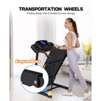 Tapis de course pliable FYC 330 lb capacité de poids 3.5 CV pour la maison avec inclinaison Tapis de course électrique portable