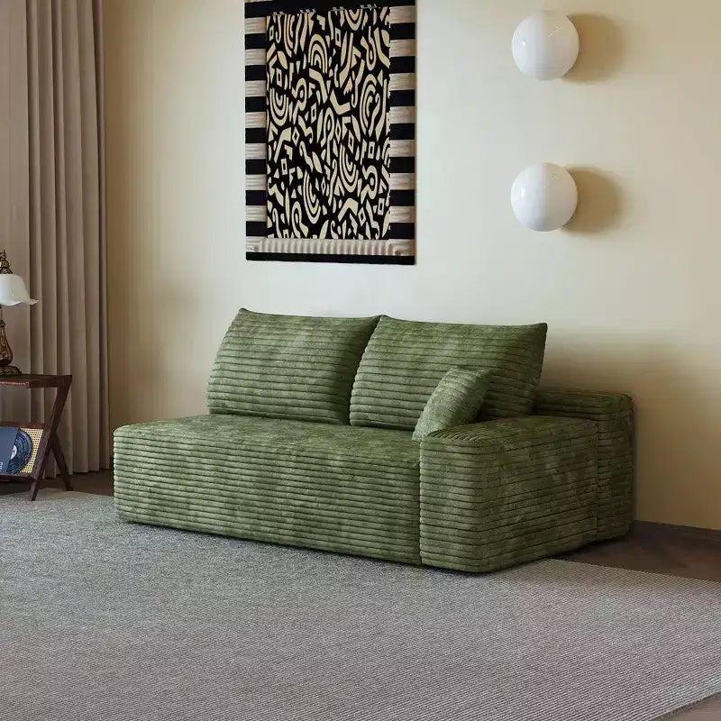 MAYEERTY 3-Seater Left Sofa Green - 3-Seater Left Layout, Corduroy, No Assembly, for Living Room/Bedroom