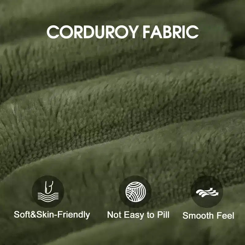 MAYEERTY 3-Seater Left Sofa Green - 3-Seater Left Layout, Corduroy, No Assembly, for Living Room/Bedroom