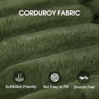 MAYEERTY 3-Seater Left Sofa Green - 3-Seater Left Layout, Corduroy, No Assembly, for Living Room/Bedroom