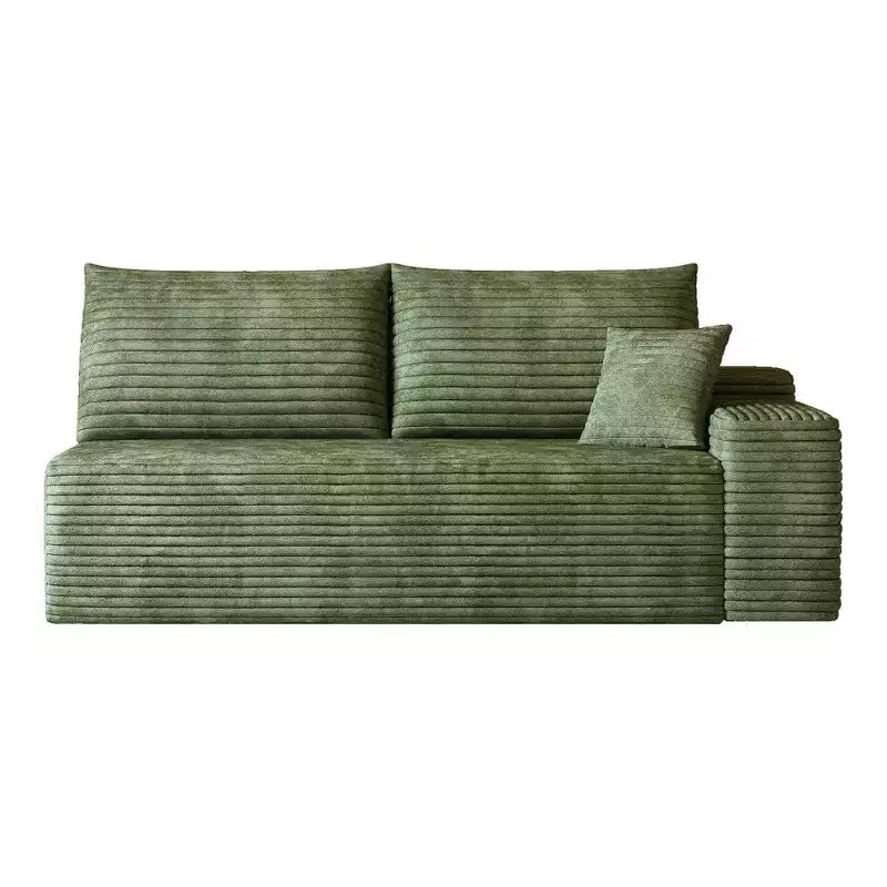 MAYEERTY 3-Seater Left Sofa Green - 3-Seater Left Layout, Corduroy, No Assembly, for Living Room/Bedroom