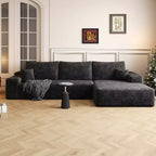 MAYEERTY 107 Cloud L-Shape Sofa - 107 L-Shape, Corduroy, Deep Seat, No Assembly, for Living Room/Bedroom