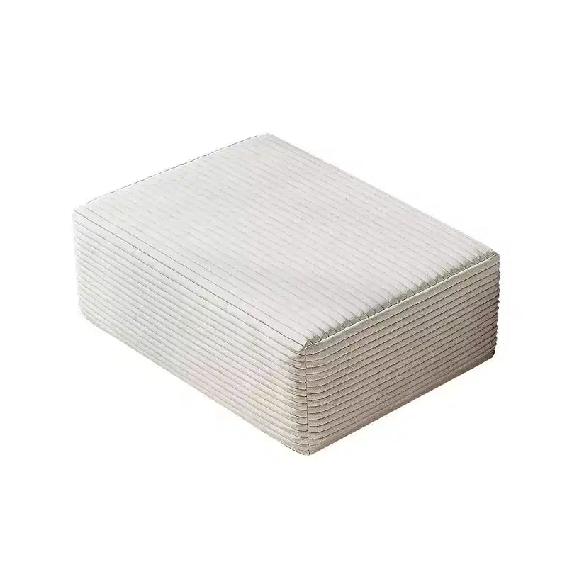 Canapé MAYEERTY Blanc - Velours côtelé, Assise compacte, Aucun assemblage requis, pour Salon/Chambre à coucher