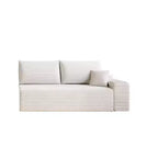 Canapé MAYEERTY Blanc - Velours côtelé, Assise compacte, Aucun assemblage requis, pour Salon/Chambre à coucher