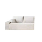 Canapé MAYEERTY Blanc - Velours côtelé, Assise compacte, Aucun assemblage requis, pour Salon/Chambre à coucher