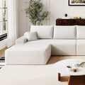 MAYEERTY Sofa White - Corduroy, Compact Seat, No Assembly, for Living Room/Bedroom