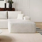 Canapé MAYEERTY Blanc - Velours côtelé, Assise compacte, Aucun assemblage requis, pour Salon/Chambre à coucher