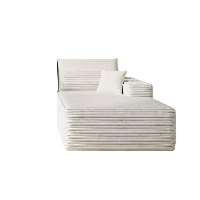 Canapé MAYEERTY Blanc - Velours côtelé, Assise compacte, Aucun assemblage requis, pour Salon/Chambre à coucher