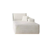 Canapé MAYEERTY Blanc - Velours côtelé, Assise compacte, Aucun assemblage requis, pour Salon/Chambre à coucher