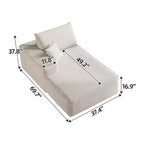 Canapé MAYEERTY Blanc - Velours côtelé, Assise compacte, Aucun assemblage requis, pour Salon/Chambre à coucher