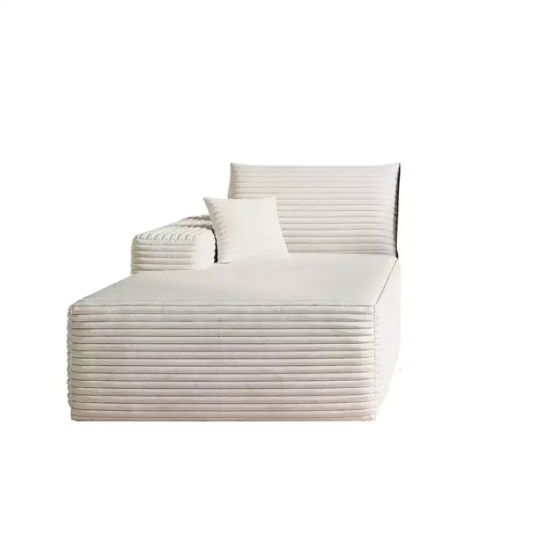 Canapé MAYEERTY Blanc - Velours côtelé, Assise compacte, Aucun assemblage requis, pour Salon/Chambre à coucher