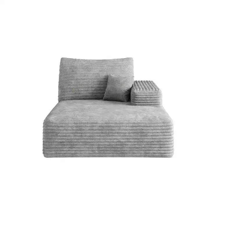 MAYEERTY 3-Seater Left Sofa Gray - 3-Seater Left Layout, Corduroy, No Assembly, for Living