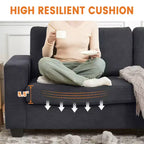 84 Modern Loveseat Sofa for Living Room, 2 Soft Cushions & Sturdy Wood Frame, Comfy Corduroy Sofa, Cloud Couch, for Living Room, Bedroom