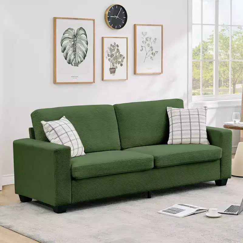 84 Modern Loveseat Sofa for Living Room, 2 Soft Cushions & Sturdy Wood Frame, Comfy Corduroy Sofa, Cloud Couch, for Living Room, Bedroom