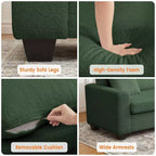 Canapé moderne 84 po pour salon, 2 coussins moelleux et cadre en bois robuste, housse amovible lavable, canapé nuage en peluche, pour salon