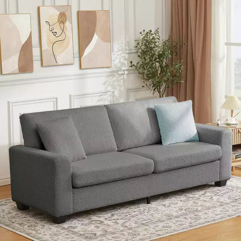 84 Modern Loveseat Sofa for Living Room, 2 Soft Cushions & Sturdy Wood Frame, Removable Washable Cover, Plush Cloud Couch, for Living Room