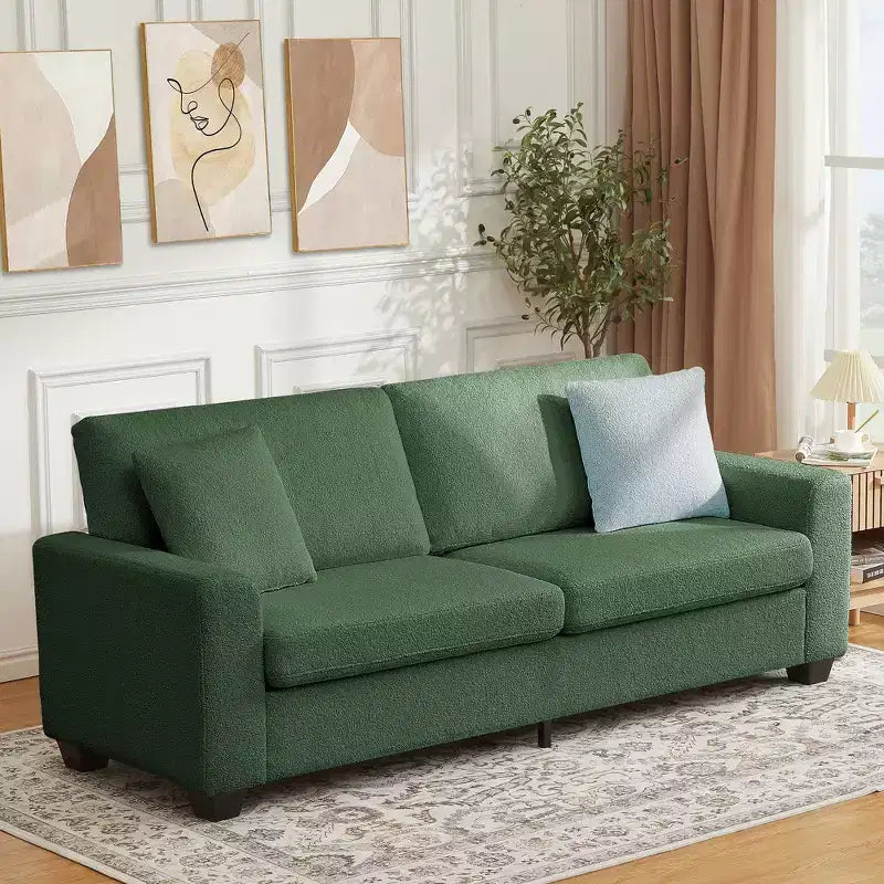 84 Modern Loveseat Sofa for Living Room, 2 Soft Cushions & Sturdy Wood Frame, Removable Washable Cover, Plush Cloud Couch, for Living Room
