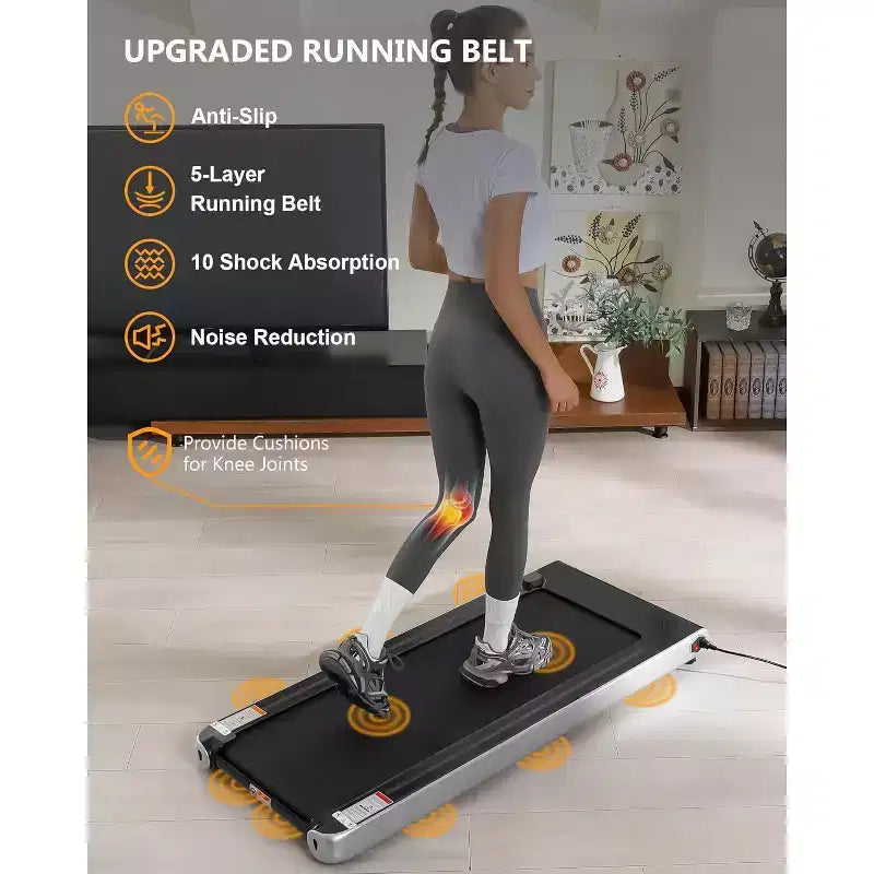 Tapis roulant électrique pliant 2,25 CV pour bureau à domicile, peu encombrant, aucun assemblage requis, tapis de course portable pour l'exercice à la maison ou au bureau