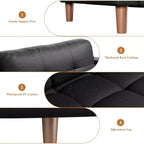 GustoWave Modern 83 Canapé 3 places en similicuir avec coussin à ressorts, canapé de salon à assise profonde avec 2 coussins de dossier amovibles