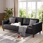 GustoWave Modern 83 Canapé 3 places en similicuir avec coussin à ressorts, canapé de salon à assise profonde avec 2 coussins de dossier amovibles