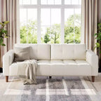 GustoWave Modern 83 Canapé 3 places en similicuir avec coussin à ressorts, canapé de salon à assise profonde avec 2 coussins de dossier amovibles