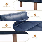 GustoWave Modern 83 Canapé 3 places en similicuir avec coussin à ressorts, canapé de salon à assise profonde avec 2 coussins de dossier amovibles