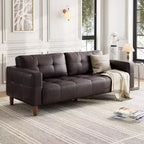 GustoWave Modern 83 Canapé 3 places en similicuir avec coussin à ressorts, canapé de salon à assise profonde avec 2 coussins de dossier amovibles