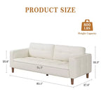 GustoWave Modern 83 Canapé 3 places en similicuir avec coussin à ressorts, canapé de salon à assise profonde avec 2 coussins de dossier amovibles