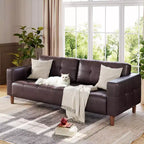 GustoWave Modern 83 Canapé 3 places en similicuir avec coussin à ressorts, canapé de salon à assise profonde avec 2 coussins de dossier amovibles