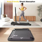 Tapis de course pliable Redliro 2 en 1 avec inclinaison, tapis de course de bureau avec écran LED et application pour la maison et le bureau