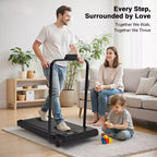 Tapis de course pliable Redliro 2 en 1 avec inclinaison, tapis de course de bureau avec écran LED et application pour la maison et le bureau