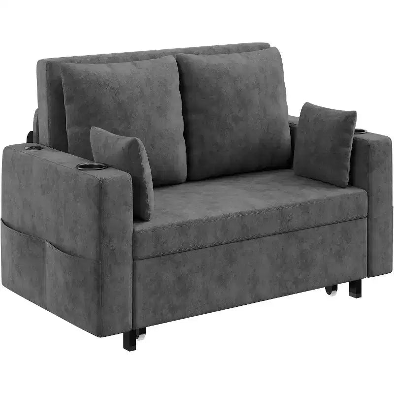 Canapé-lit convertible 56", canapé-lit escamotable 3-en-1, canapé moderne, capacité jusqu'à 450 kg, pour salon, chambre