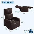 Lazy Recliner Ergonomic Adjustable Single Sofa, Side Pocket, Recliner Chair for Adults, Tall Back, Wide Arms & Padded Seat, for Living Room