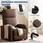 Lazy Recliner Ergonomic Adjustable Single Sofa, Side Pocket, Recliner Chair for Adults, Tall Back, Wide Arms & Padded Seat, for Living Room