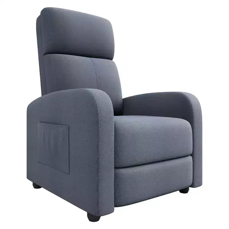 Lazy Recliner Ergonomic Adjustable Single Sofa, Side Pocket, Recliner Chair for Adults, Tall Back, Wide Arms & Padded Seat, for Living Room