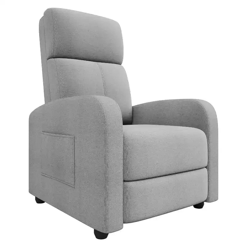 Lazy Recliner Ergonomic Adjustable Single Sofa, Side Pocket, Recliner Chair for Adults, Tall Back, Wide Arms & Padded Seat, for Living Room