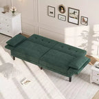 89 Futon Sofa Bed, Modern Chenille Sleeper Couch, Adjustable Backrest & Armrest, Convertible Futon Couch, for Living Room, (Two pillows)