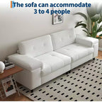 Canapé moderne 3 places 85, en tissu chenille avec accoudoirs larges réglables et dossier touffeté capitonné, montage facile