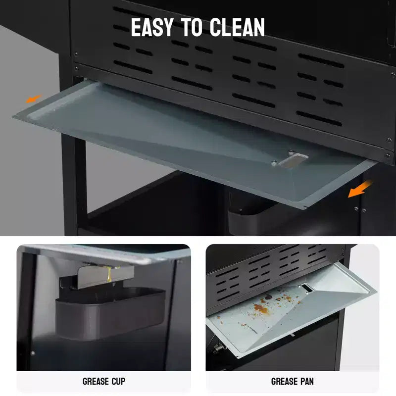 ROVSUN Barbecue à gaz propane 4 brûleurs avec brûleur latéral, barbecues avec grilles en fonte émaillée et armoire pour jardin, terrasse, arrière-cour